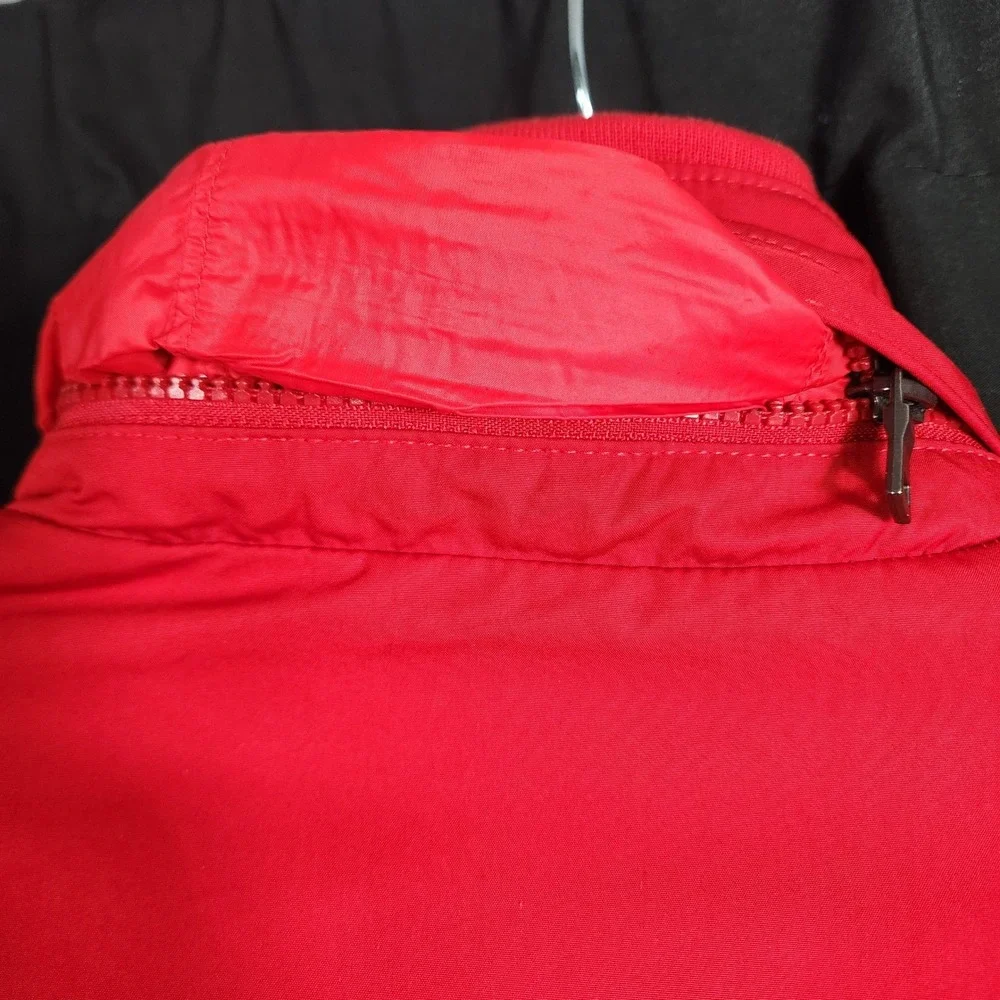Vtg Polo Ralph Lauren Mens XL Red Windbreaker Jacket Full Zip Stowaway Hood Pony
